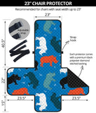 Colorful rhino pattern Chair Cover Protector