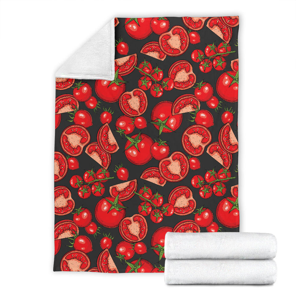 Tomato Black Background Premium Blanket