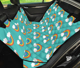 Rainbow Pattern Green Background Dog Car Seat Covers