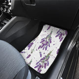 Lavender Flower Design Pattern Front And Back Car Mats