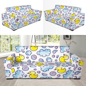 Duck Toy Pattern Print Design 01 Sofa Slipcover