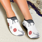 Deer Tree Snowflakes Chrismas Pattern Aqua Shoes