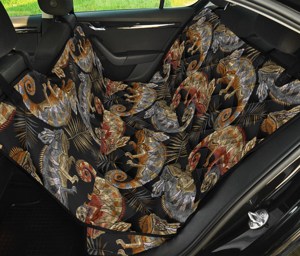 Chameleon Lizard Tropical Leaves Palm Tree Dog Car Seat Covers