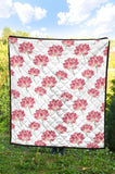 Pink Lotus Waterlily Pattern Premium Quilt