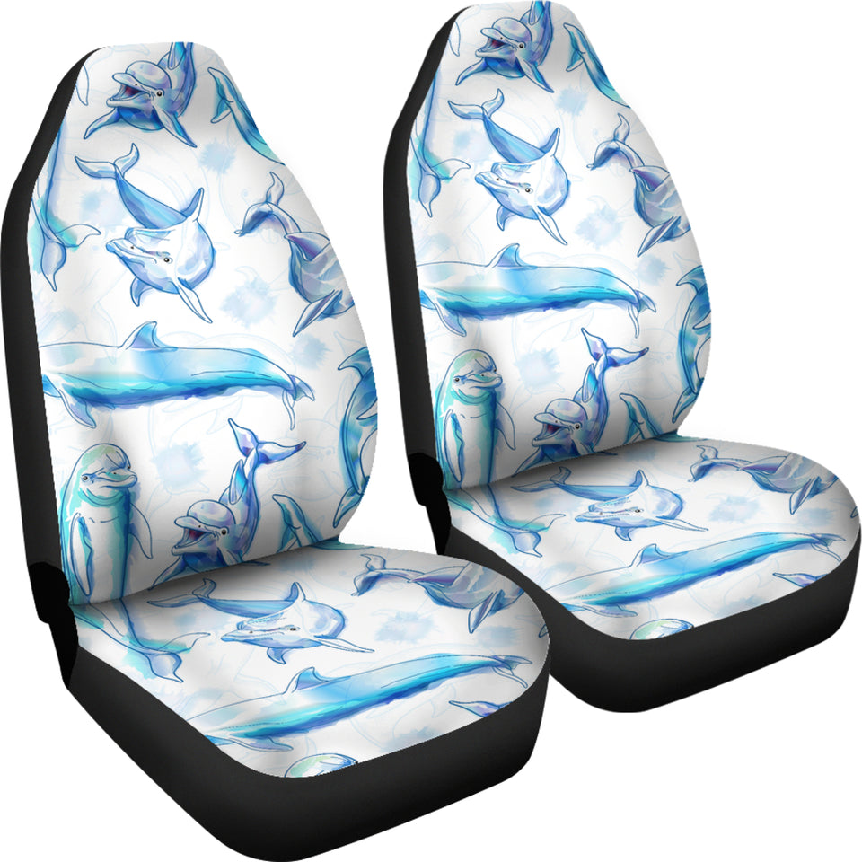 Watercolor Dolphin Pattern Universal Fit Car Seat Covers