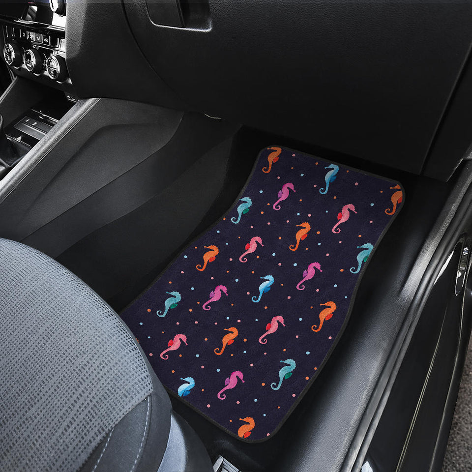 Watercolor Colorful Seahorse Pattern Front Car Mats