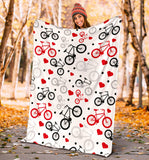 Bicycle Pattern Print Design 04 Premium Blanket