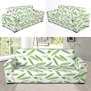 Green Peas Pattern Print Design 04 Sofa Slipcover