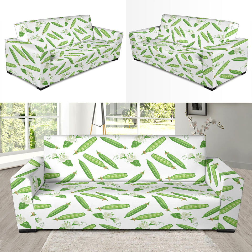 Green Peas Pattern Print Design 04 Sofa Slipcover