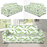 Green Peas Pattern Print Design 04 Sofa Slipcover