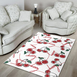 Hand Drawn Cherry Pattern Area Rug