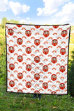 Daruma Japanese Wooden Doll Design Pattern Premium Quilt
