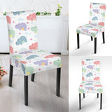 Hippopotamus Pattern Print Design 03 Dining Chair Slipcover