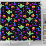 Colorful Halloween Background Shower Curtain Fulfilled In US
