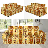 Egypt Hieroglyphics Pattern Print Design 04 Sofa Slipcover