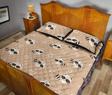 Cute raccoon heart pattern Quilt Bed Set