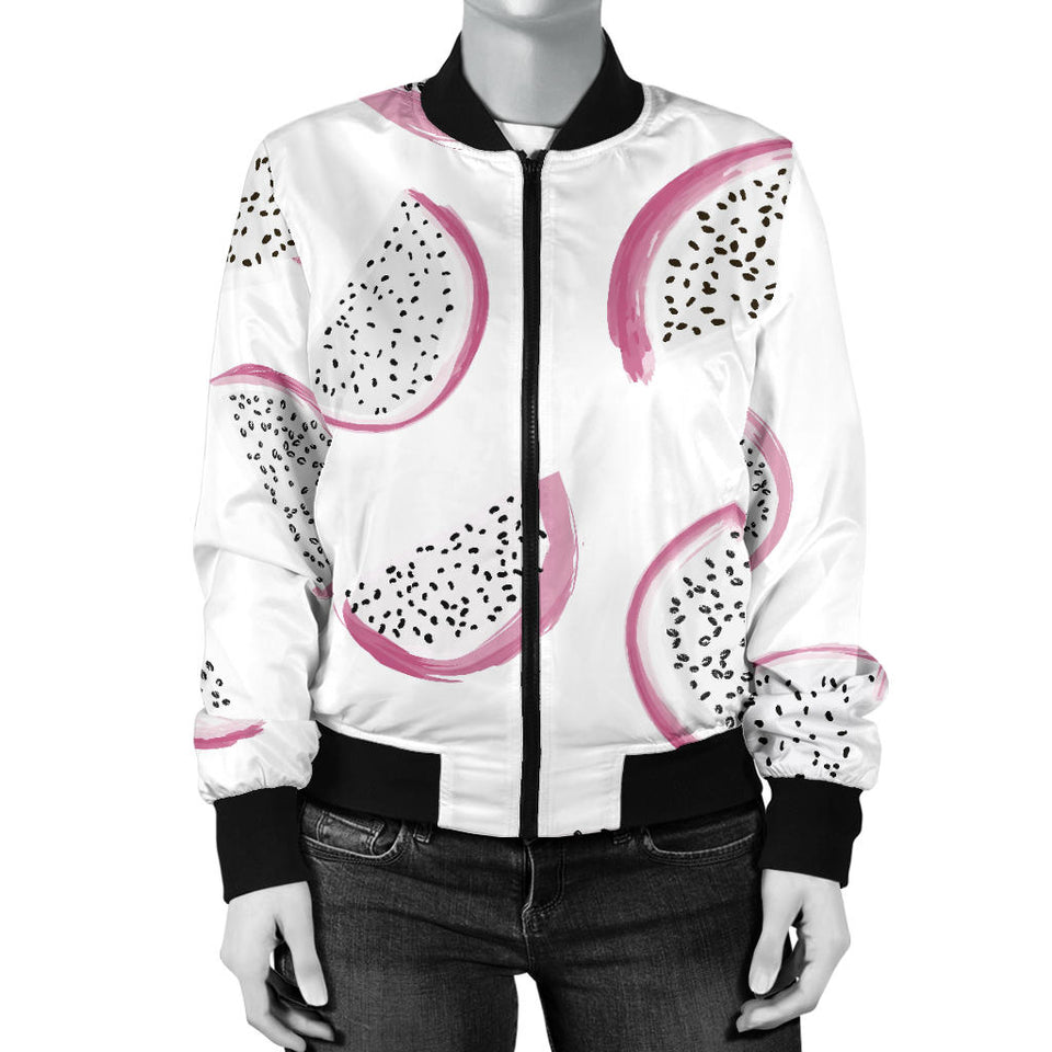 Dragon Fruit Pattern Women'S Bomber Jacket