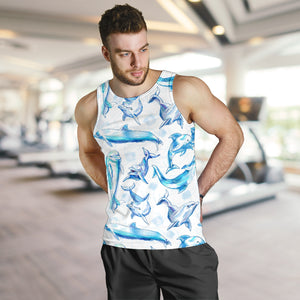 Watercolor dolphin pattern Men Tank Top