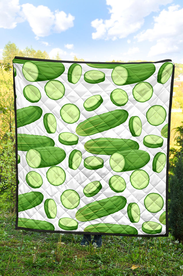 Cucumber Whole Slices Pattern Premium Quilt
