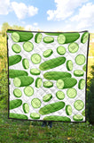 Cucumber Whole Slices Pattern Premium Quilt