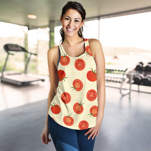 Tomato dot background Women Racerback Tank Top