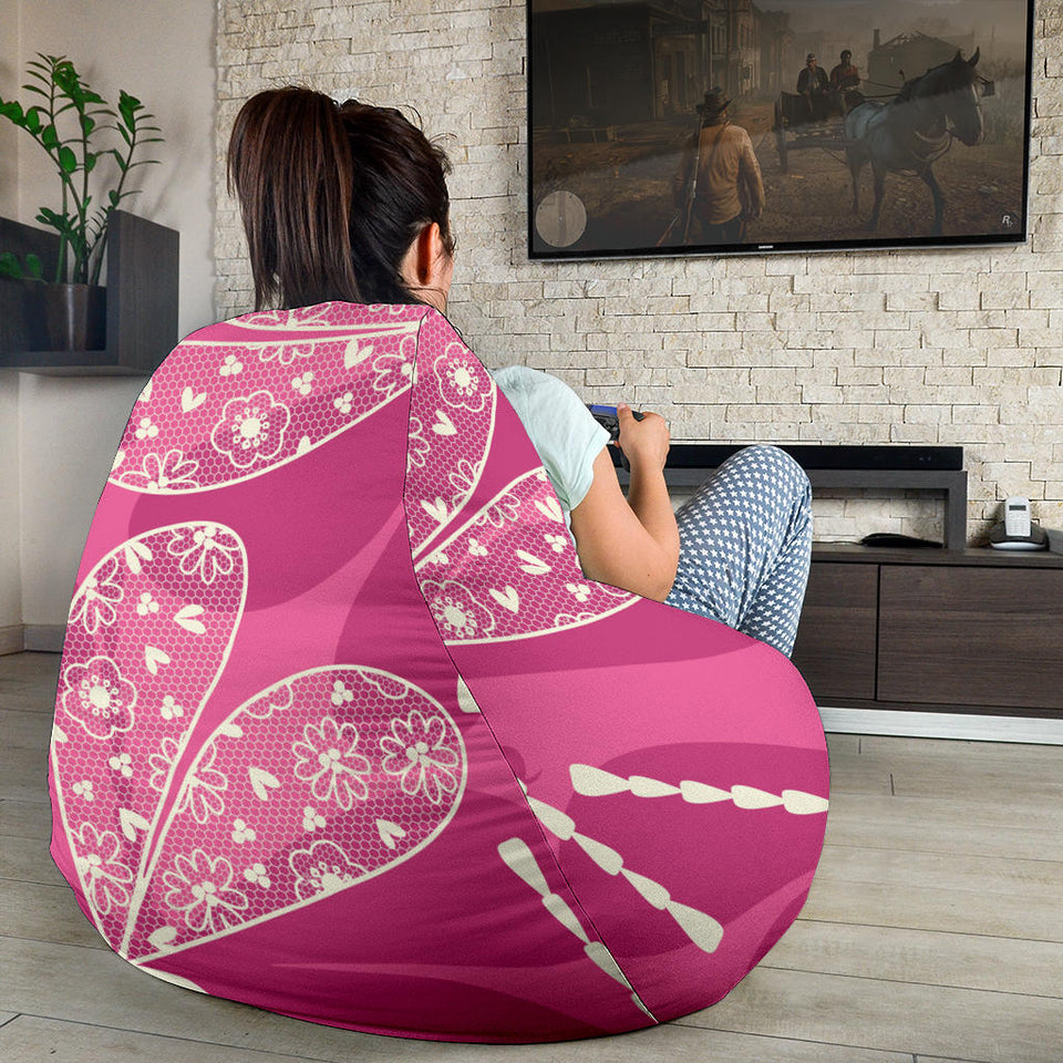 Beautiful Dragonfly Pink Background Bean Bag Cover