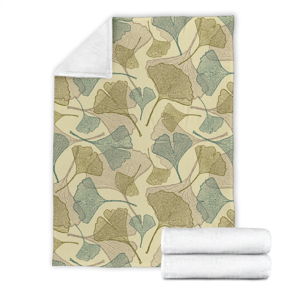 Ginkgo Leaves Design Pattern Premium Blanket