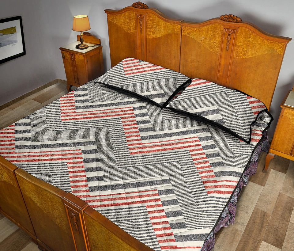 zigzag chevron striped pattern Quilt Bed Set