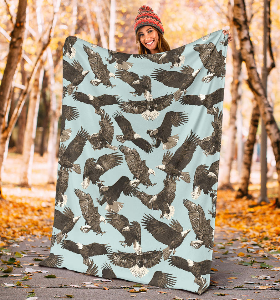 Eagle Pattern Print Design 01 Premium Blanket