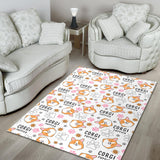 Corgi Dog Pattern Area Rug