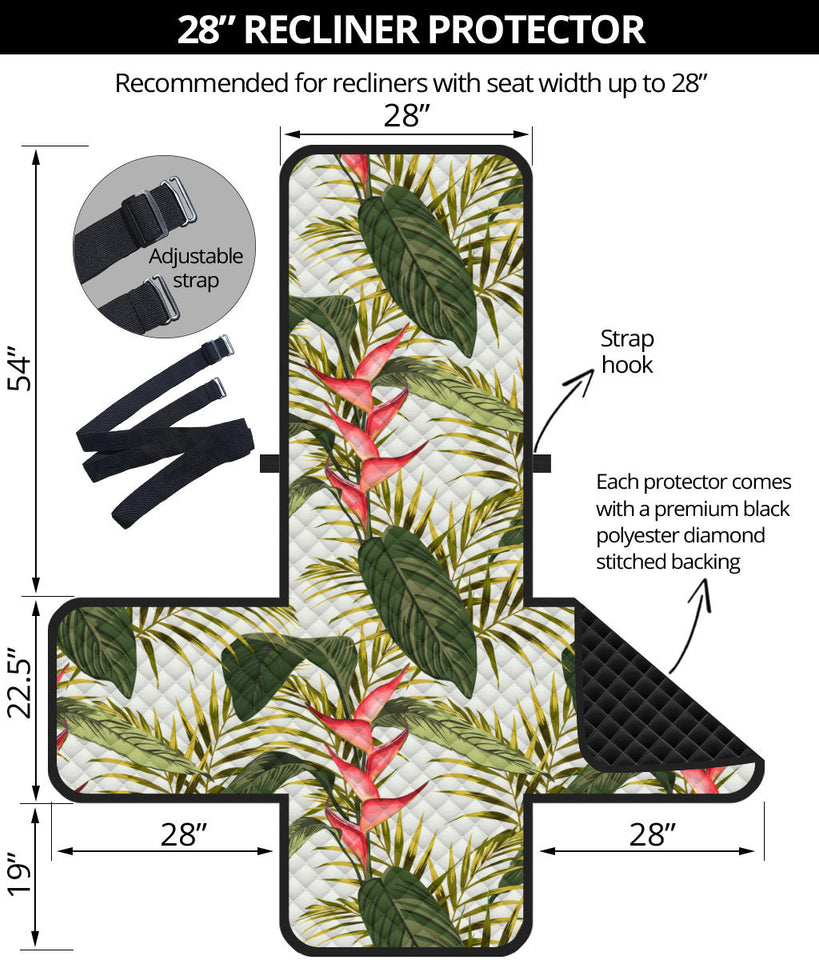heliconia pattern Recliner Cover Protector