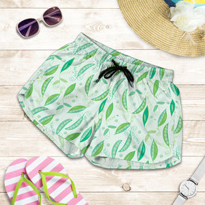 Green Peas Pattern Print Design 01 Women Shorts