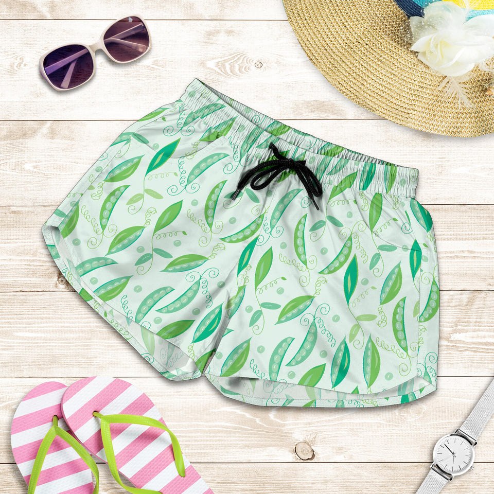Green Peas Pattern Print Design 01 Women Shorts