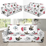 French Bulldog Cup Paw Pattern Sofa Slipcover