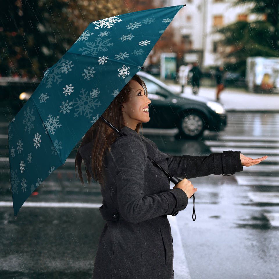 Snowflake Pattern Dark Background Umbrella