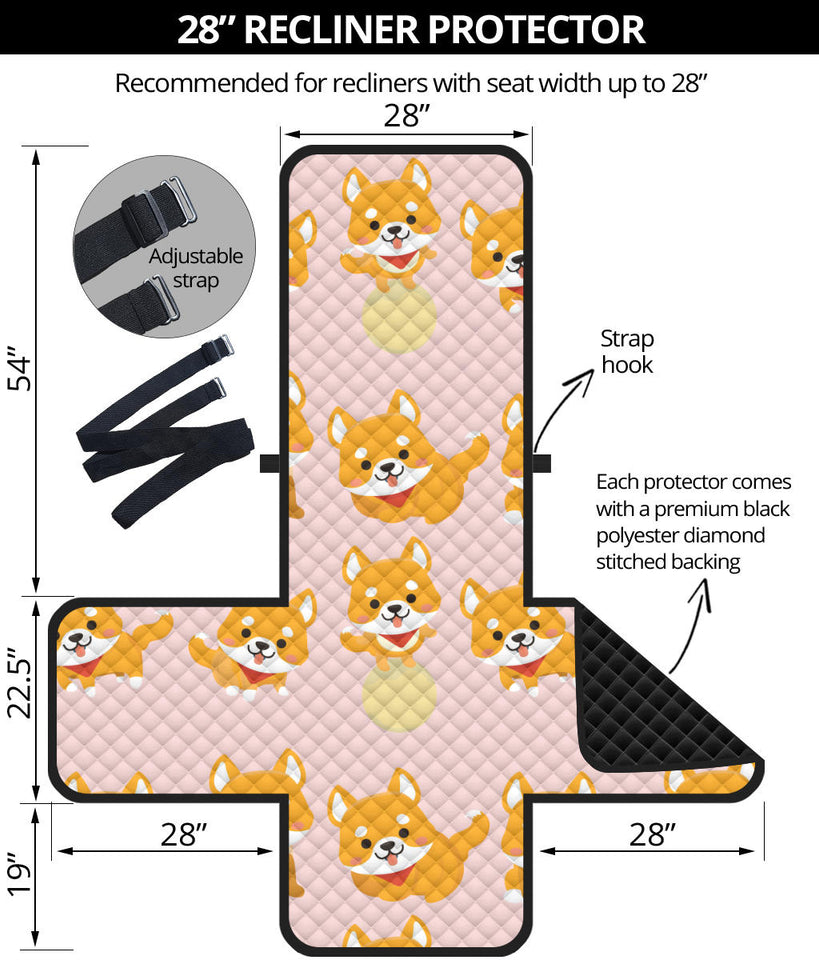 Cute shiba inu dog pattern  Recliner Cover Protector