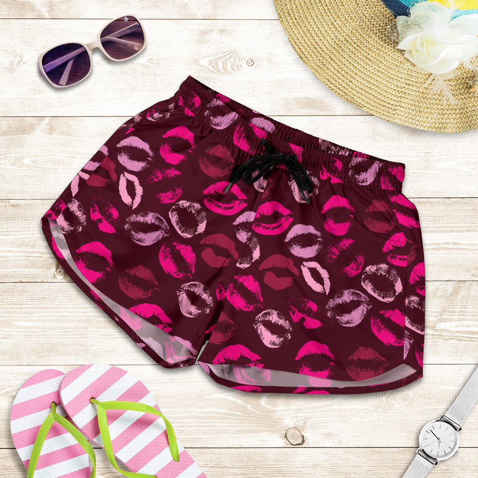 Lips Pattern Print Design 03 Women Shorts