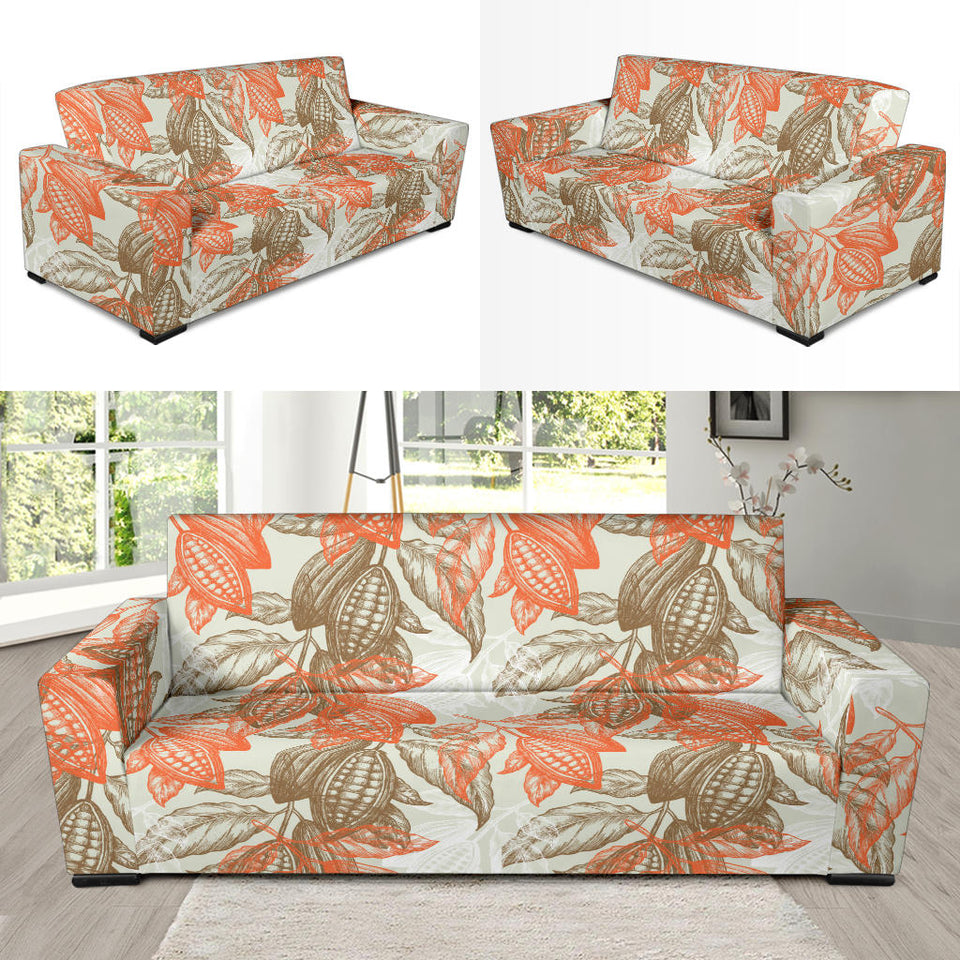 Cocoa Beans Cocoa Tree Pattern Sofa Slipcover
