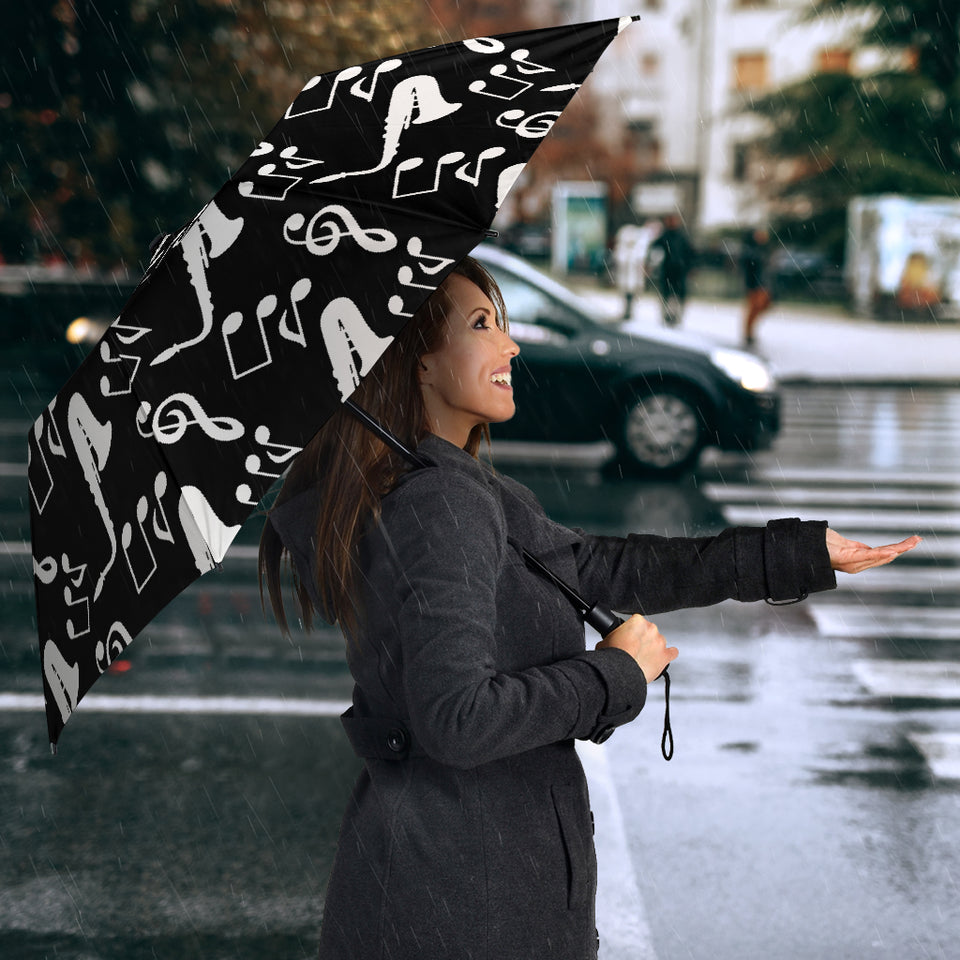 Saxophone Music Notes Treble Clef Black White Theme Umbrella