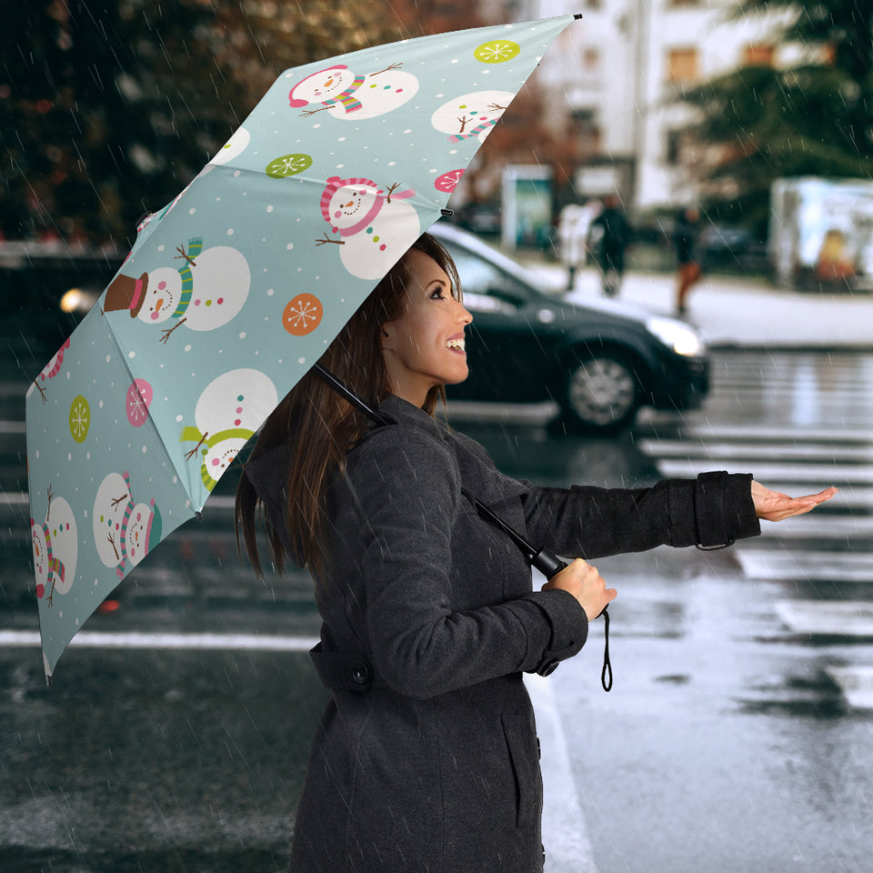 Cute Snowman Snowflake Pattern Umbrella