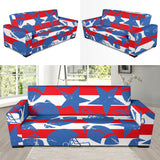 American Football Ball Star Stripes Pattern Sofa Slipcover