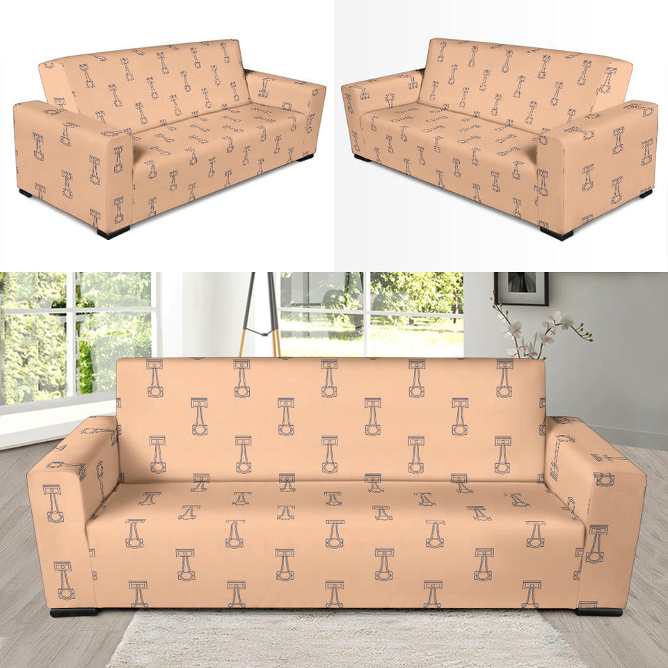Engine Piston Cream Background Pattern Print Design 04 Sofa Slipcover