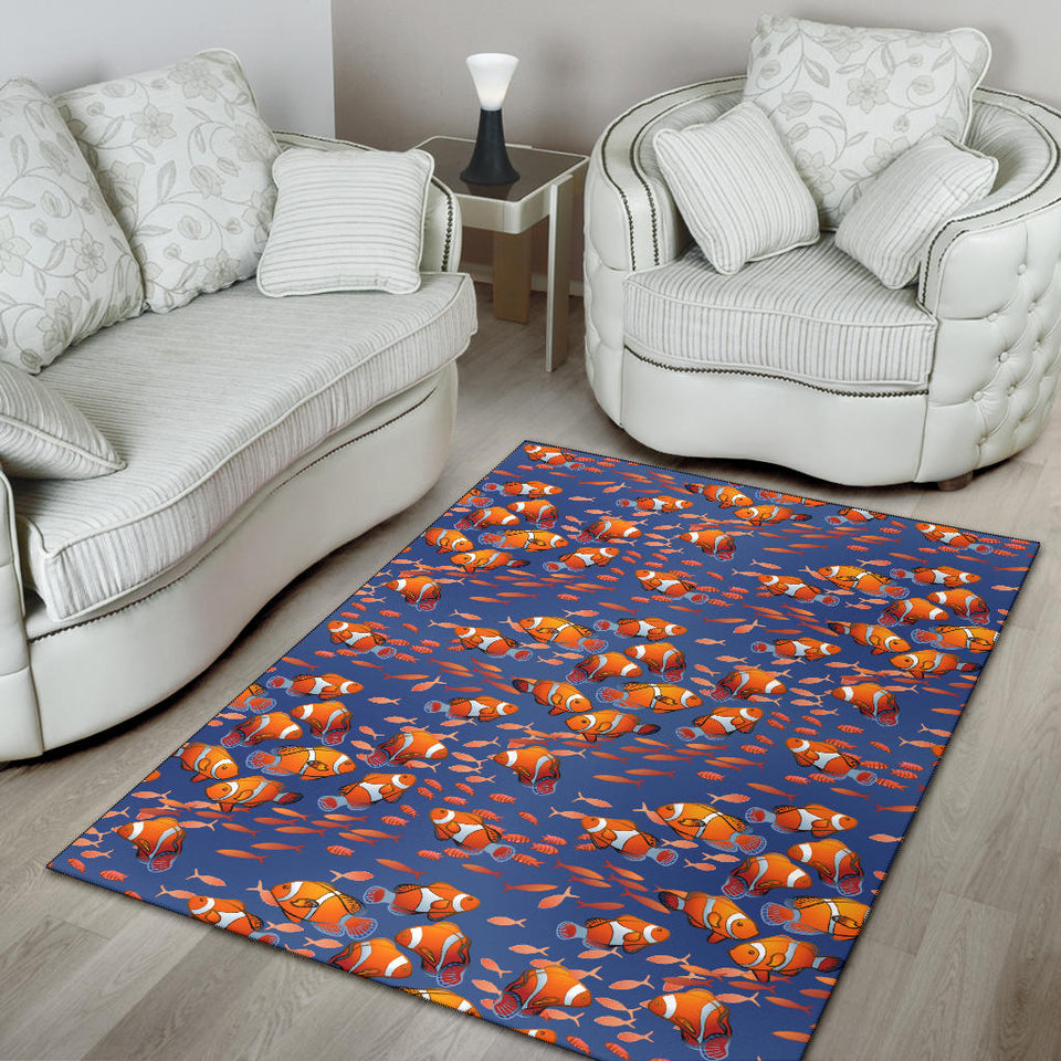 Clown Fish Pattern Print Design 04 Area Rug