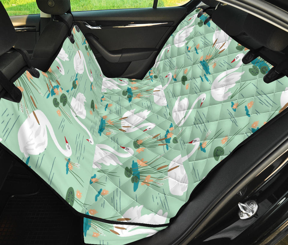 White Swan Lake Pattern Dog Car Seat Covers