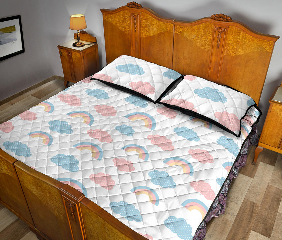 Cute rainbow clound pattern Quilt Bed Set