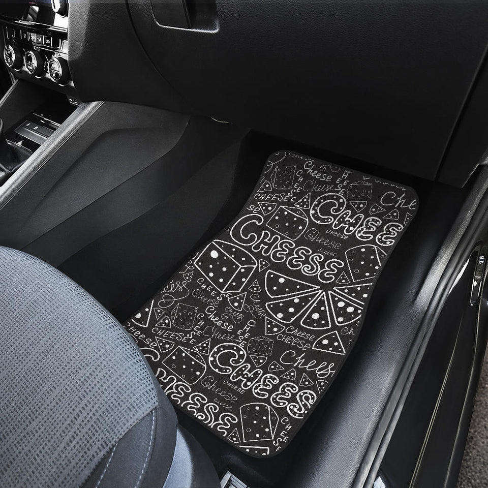 Handwritten Cheese Pattern Front And Back Car Mats