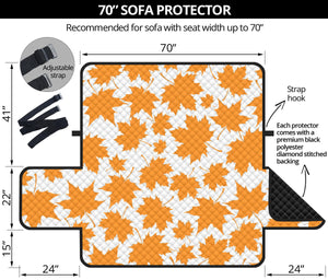 Orange Maple Leaf pattern Sofa Cover Protector