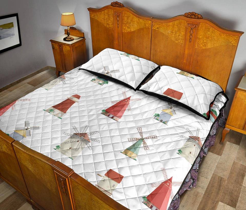 windmill design pattern Quilt Bed Set