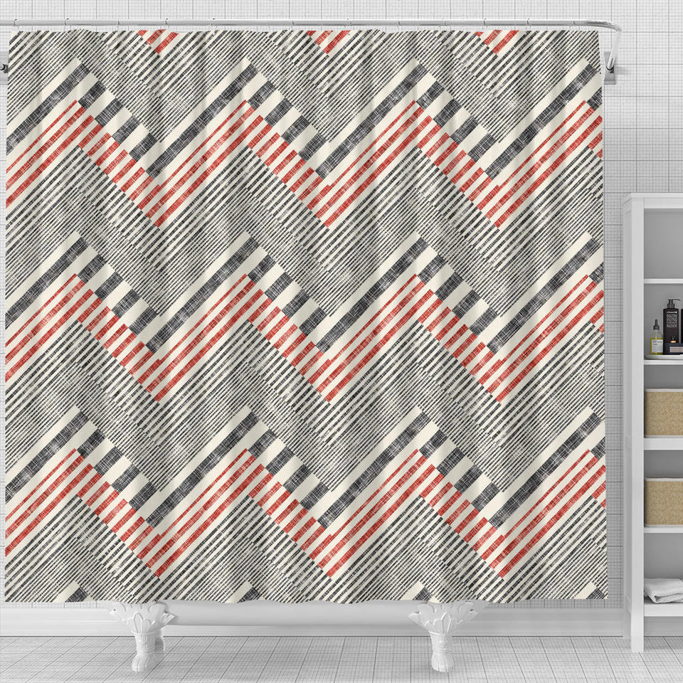 Zigzag Chevron Striped Pattern Shower Curtain Fulfilled In US