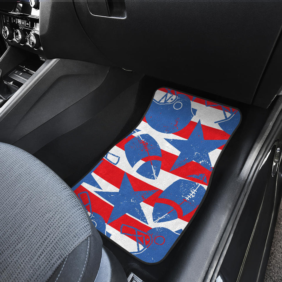American Football Ball Star Stripes Pattern Front And Back Car Mats